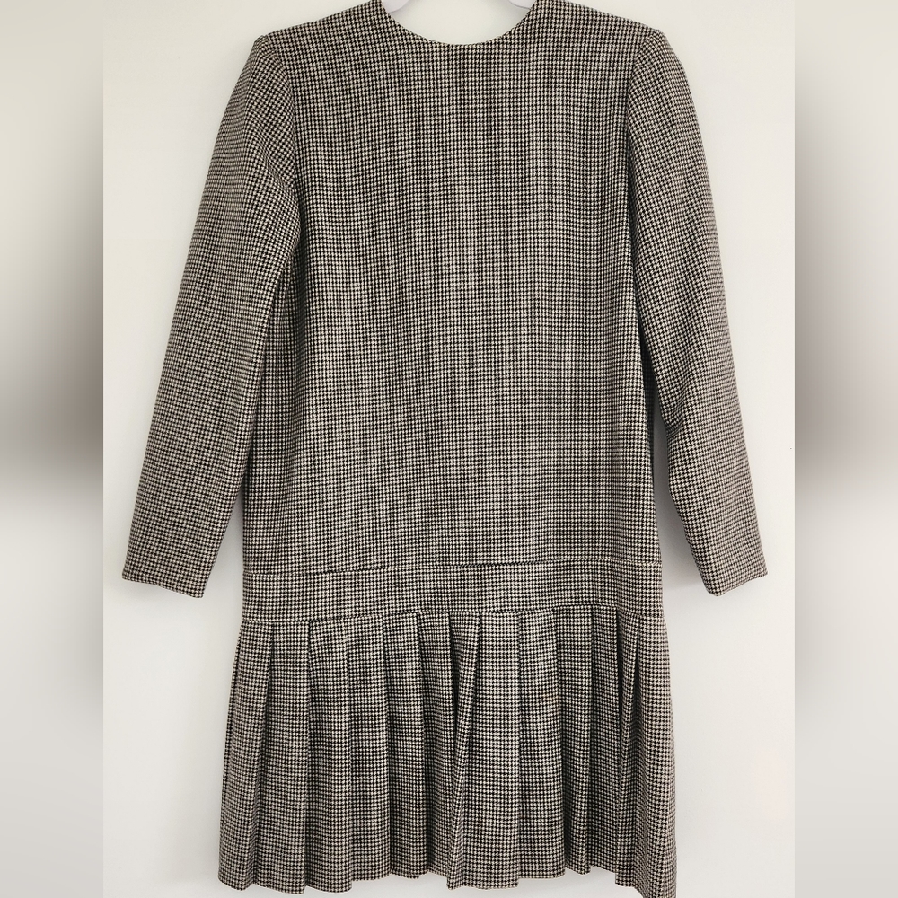 Wool dress, knee length, size 6, grey black